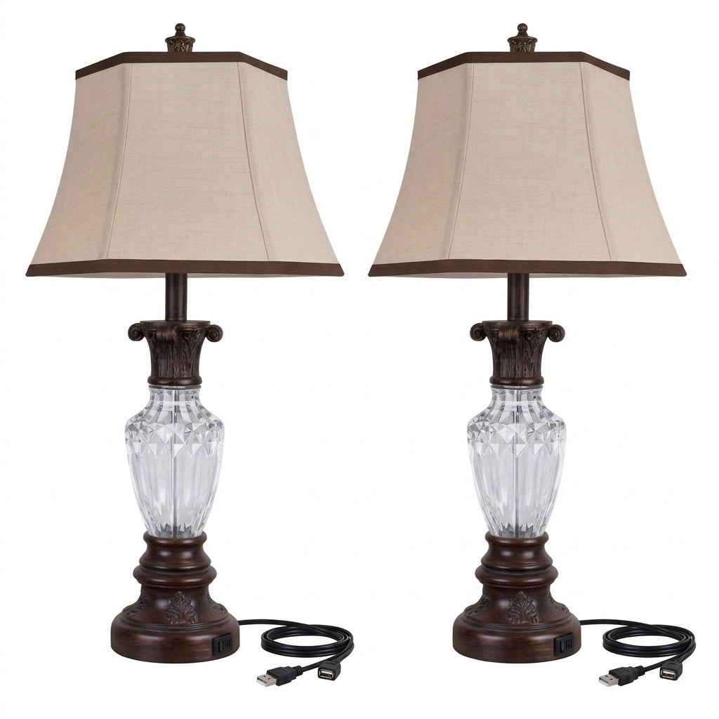 The Charleston Fluted Crystal Table Lamp