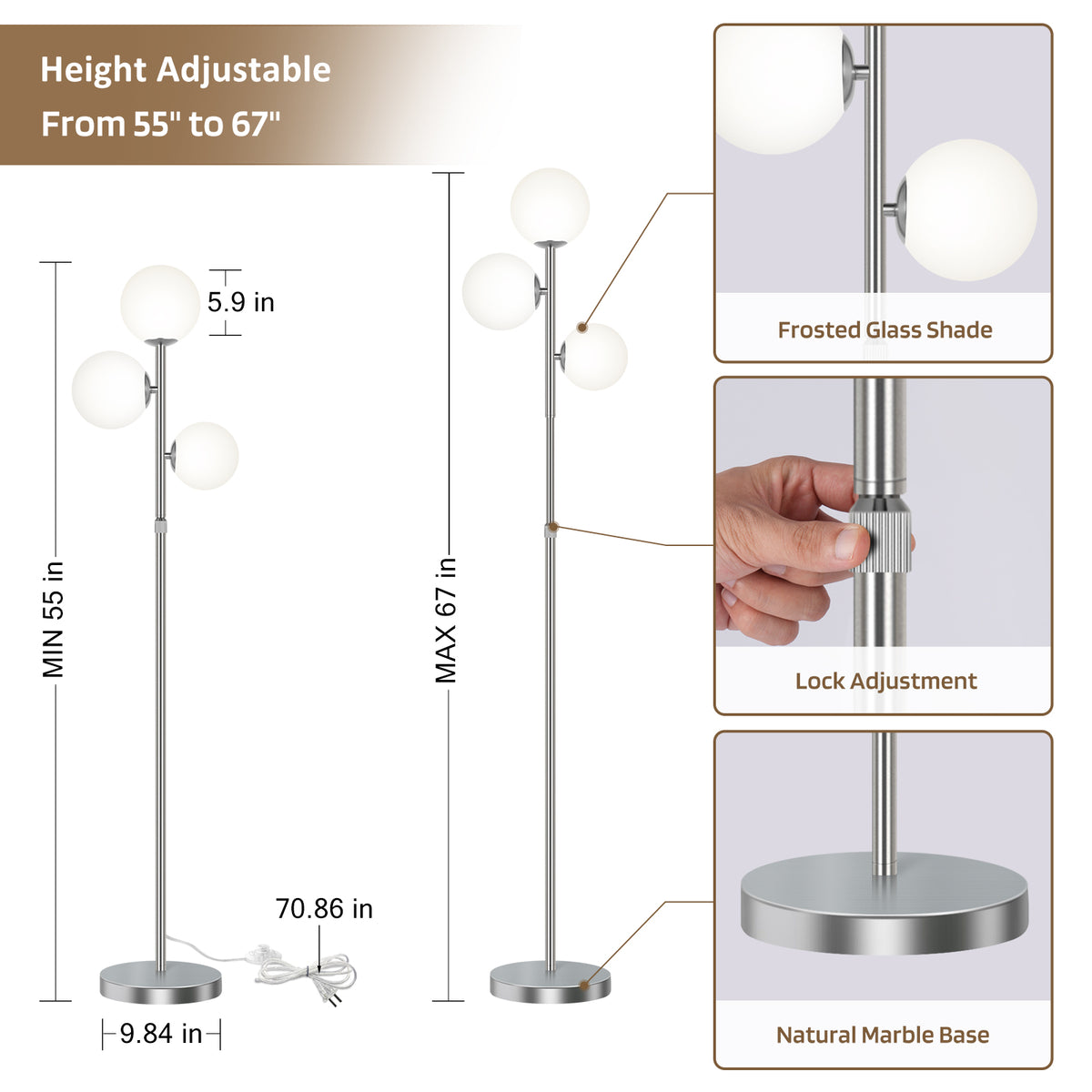 The Celeste 3-Globe Floor Lamp
