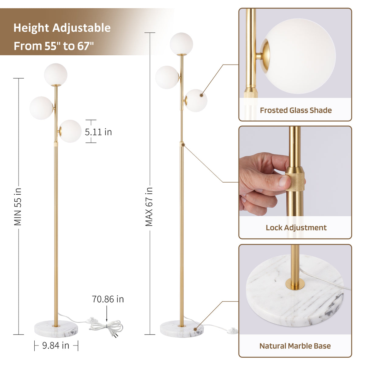 The Celeste 3-Globe Floor Lamp