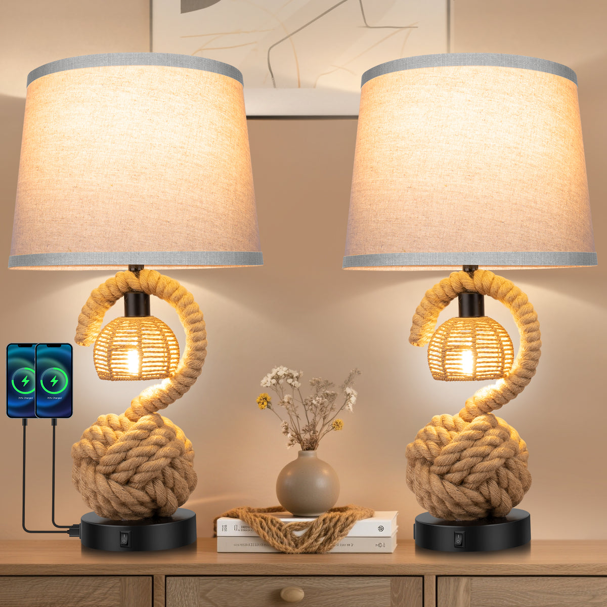 The Serena Spiral Rope Table Lamp