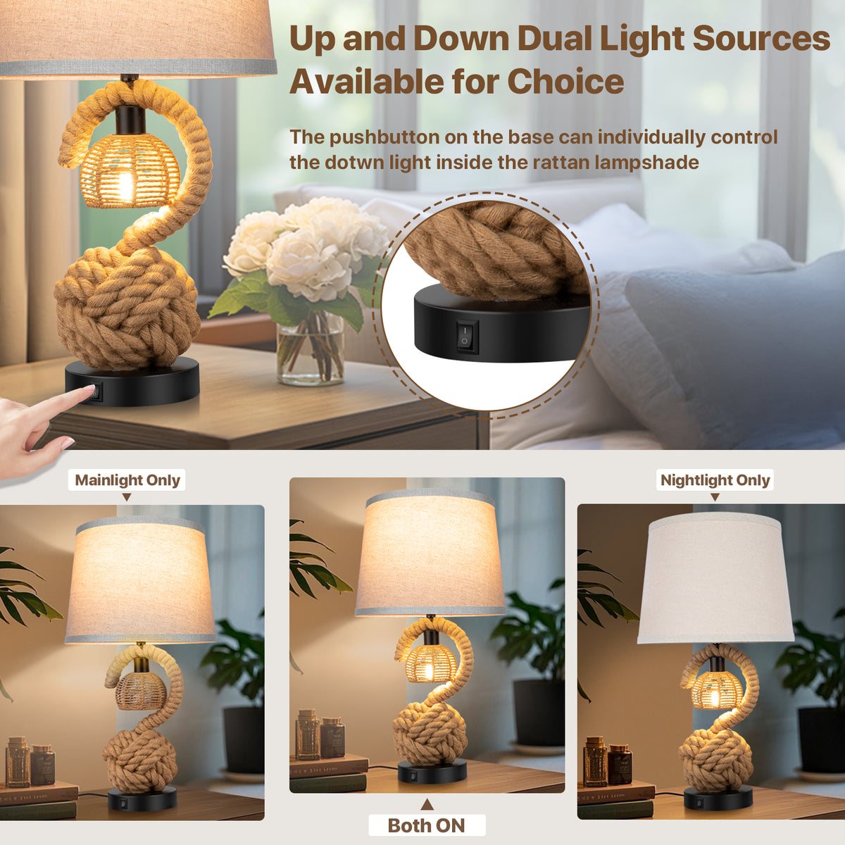 The Serena Spiral Rope Table Lamp
