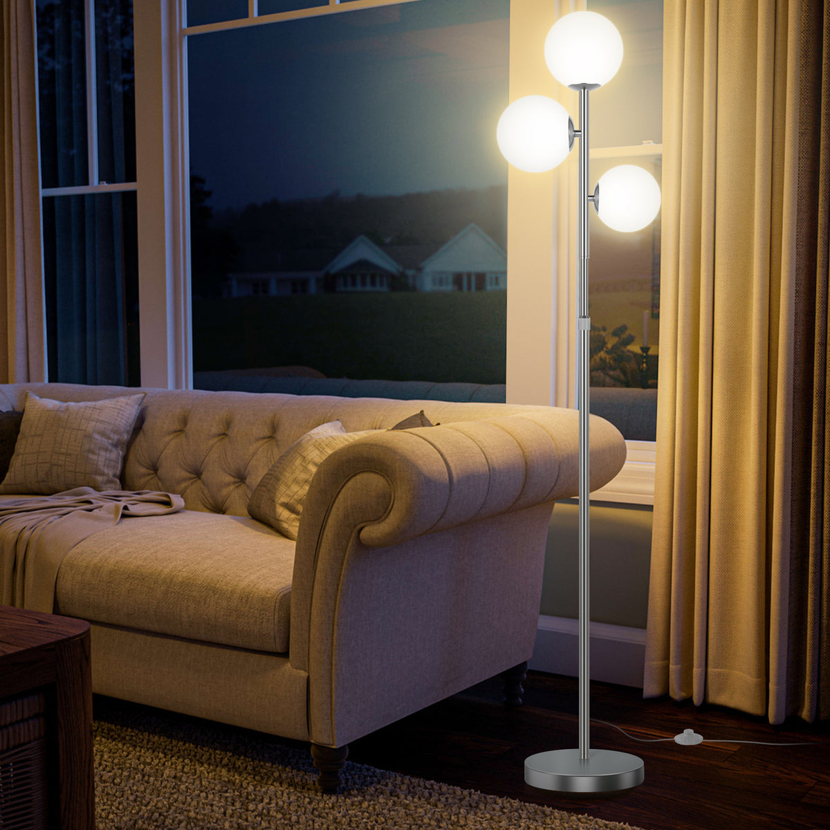 The Celeste 3-Globe Floor Lamp