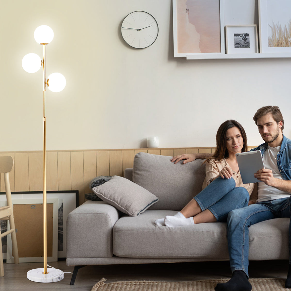 The Celeste 3-Globe Floor Lamp