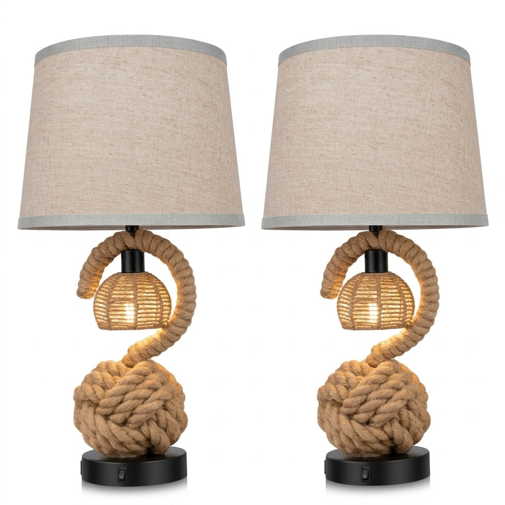 The Serena Spiral Rope Table Lamp