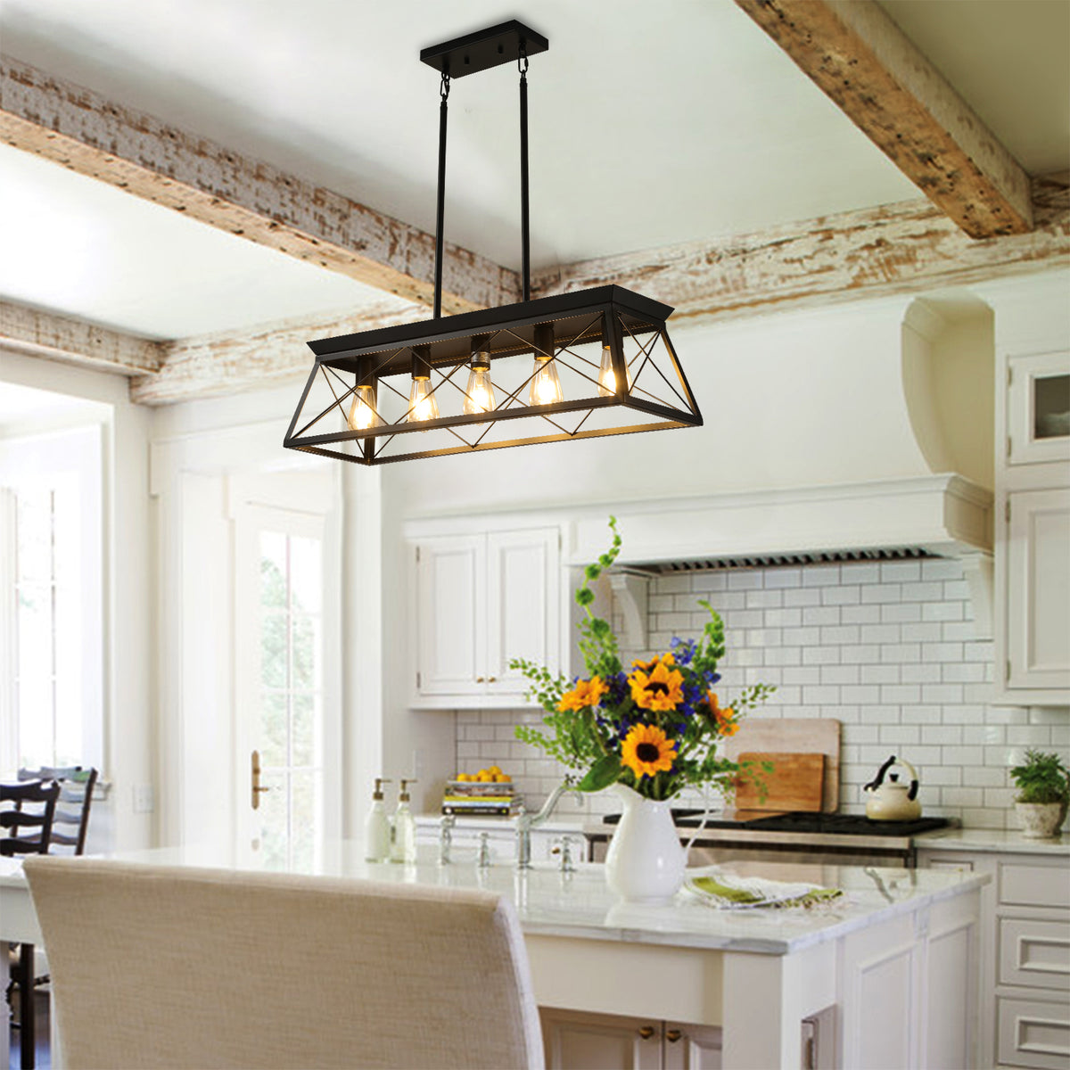 The Blackforge Industrial Cage Pendant Chandelier