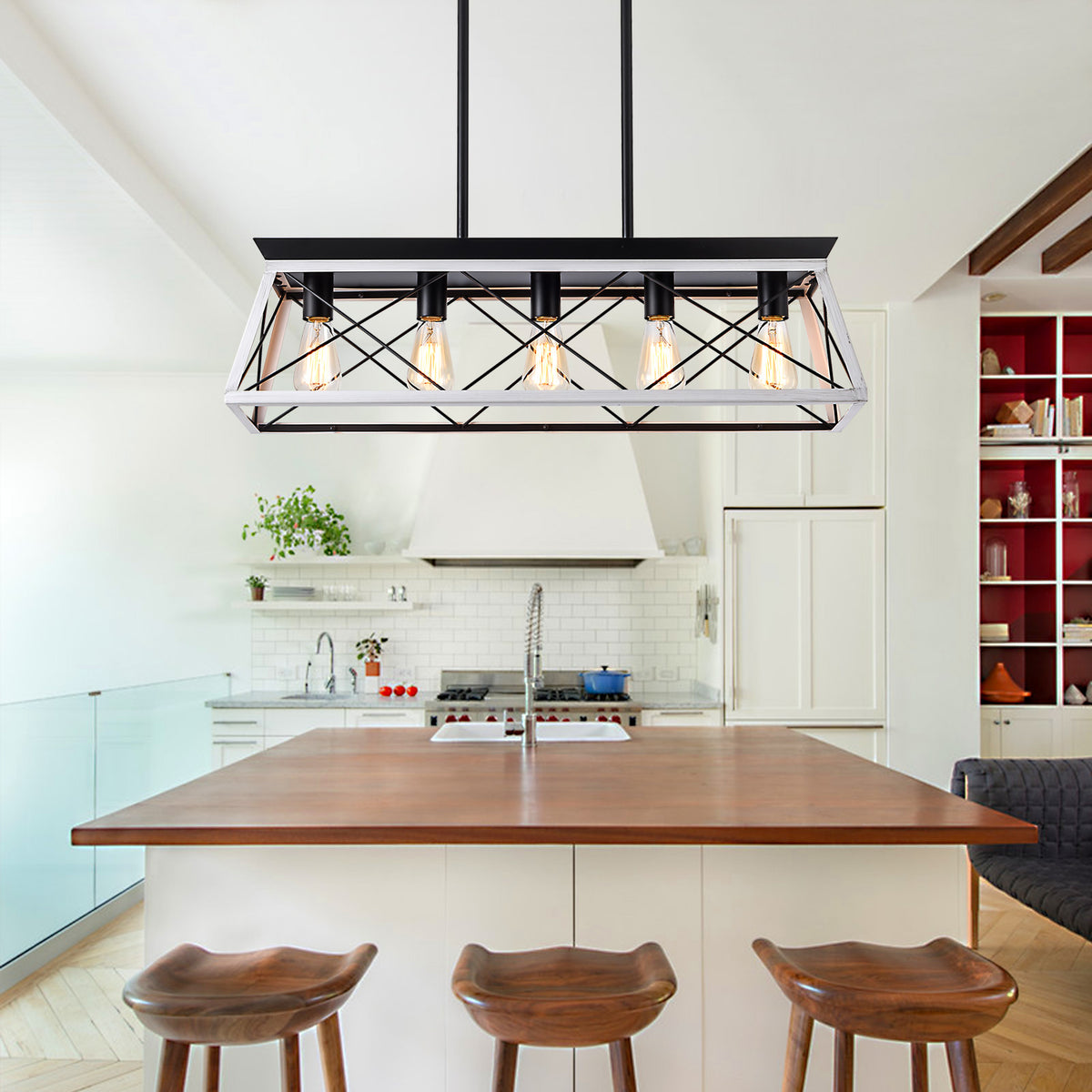 The Blackforge Industrial Cage Pendant Chandelier
