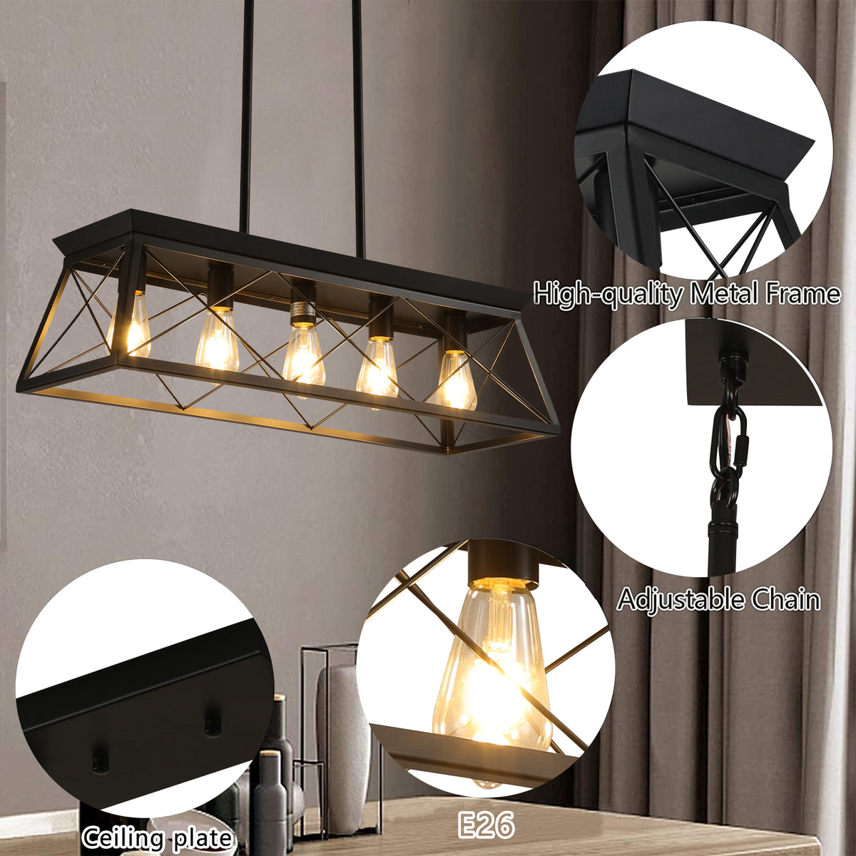 The Blackforge Industrial Cage Pendant Chandelier