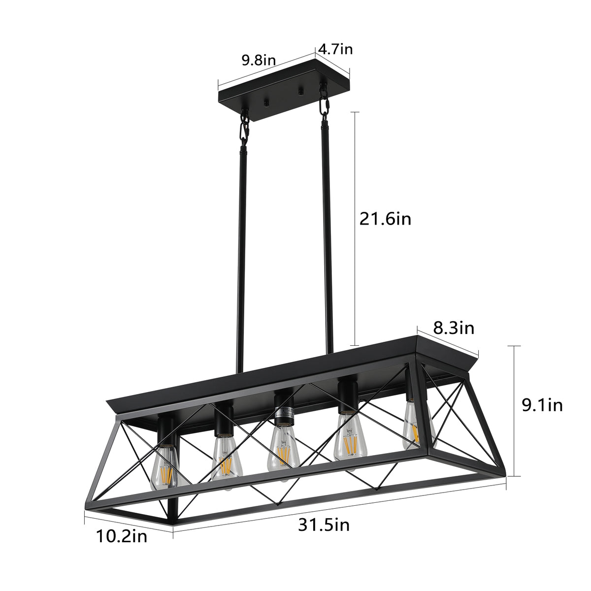 The Blackforge Industrial Cage Pendant Chandelier