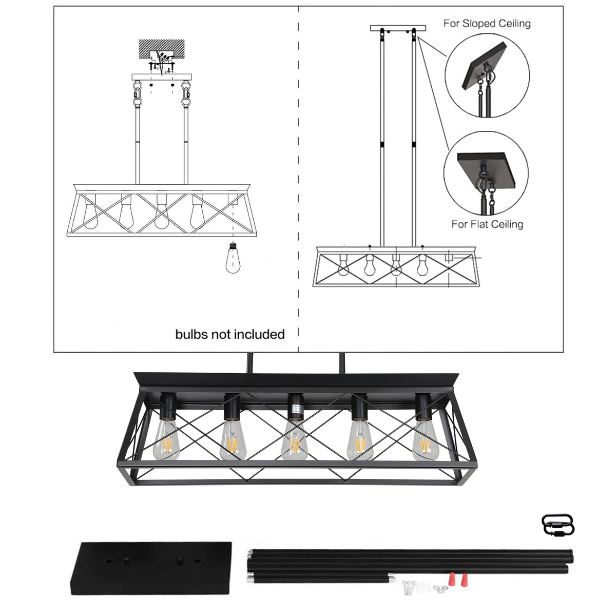 The Blackforge Industrial Cage Pendant Chandelier