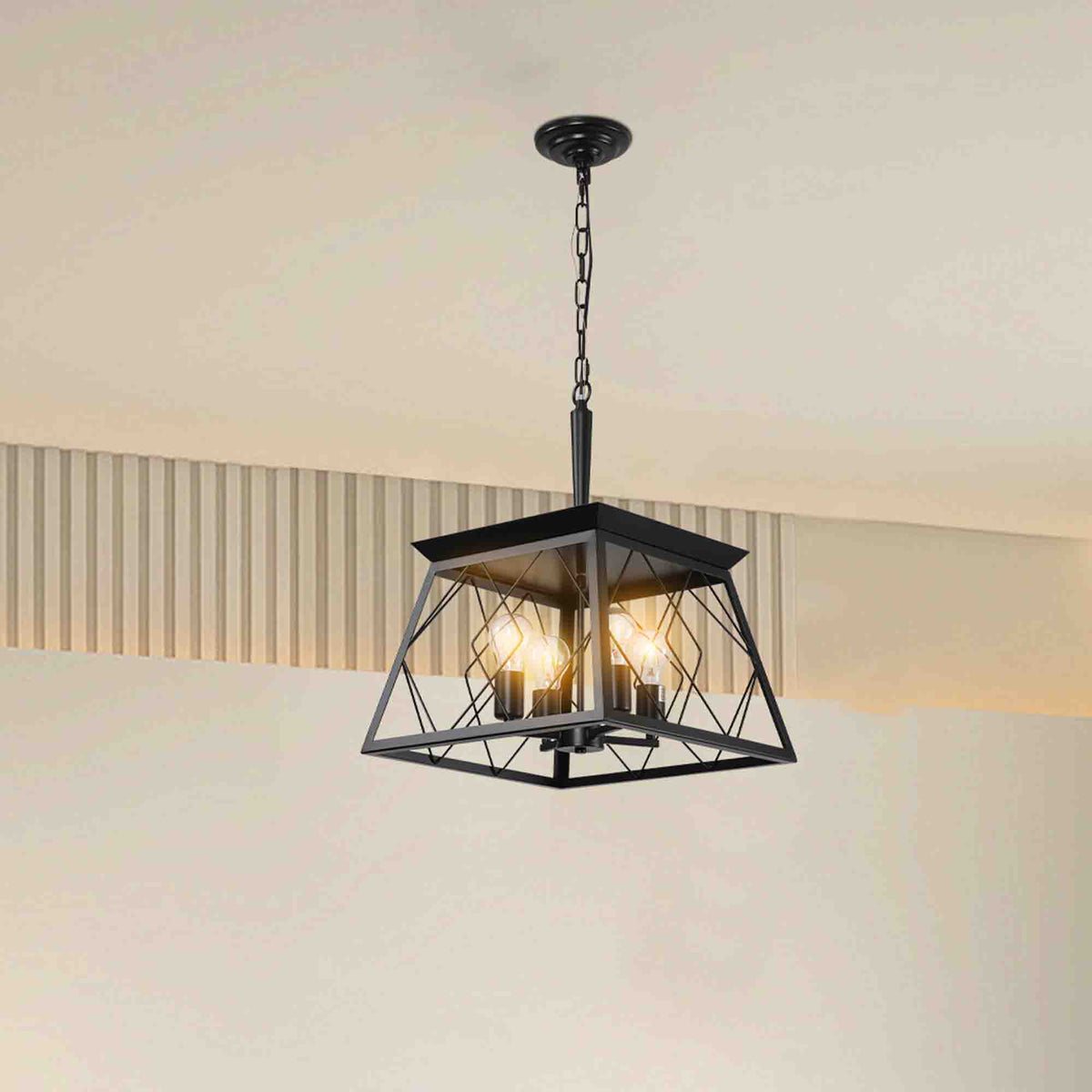 The Ironhart Industrial Cage Pendant Chandelier
