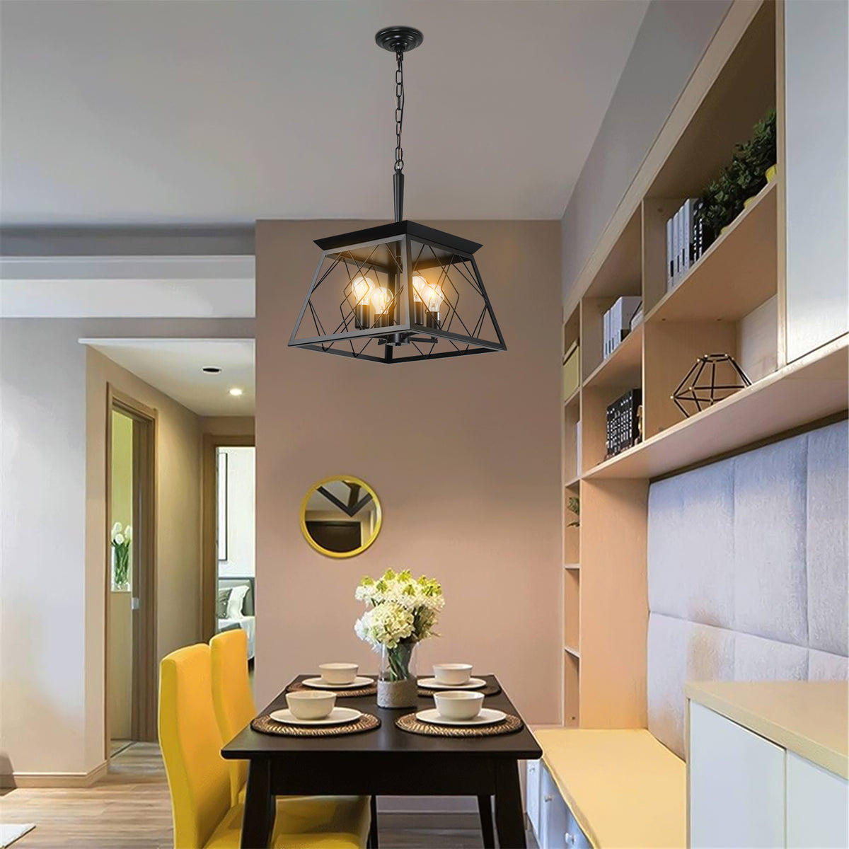 The Ironhart Industrial Cage Pendant Chandelier