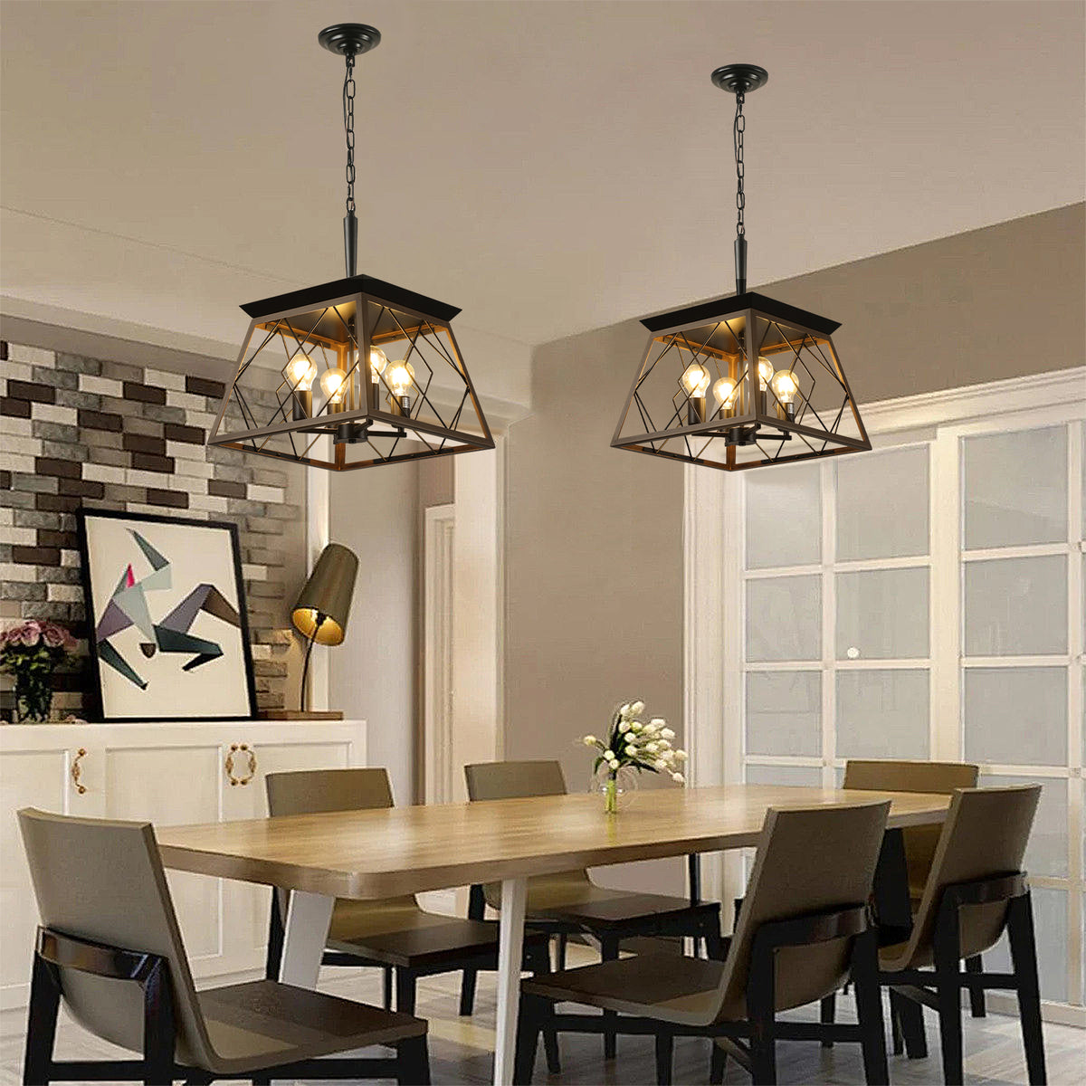 The Ironhart Industrial Cage Pendant Chandelier