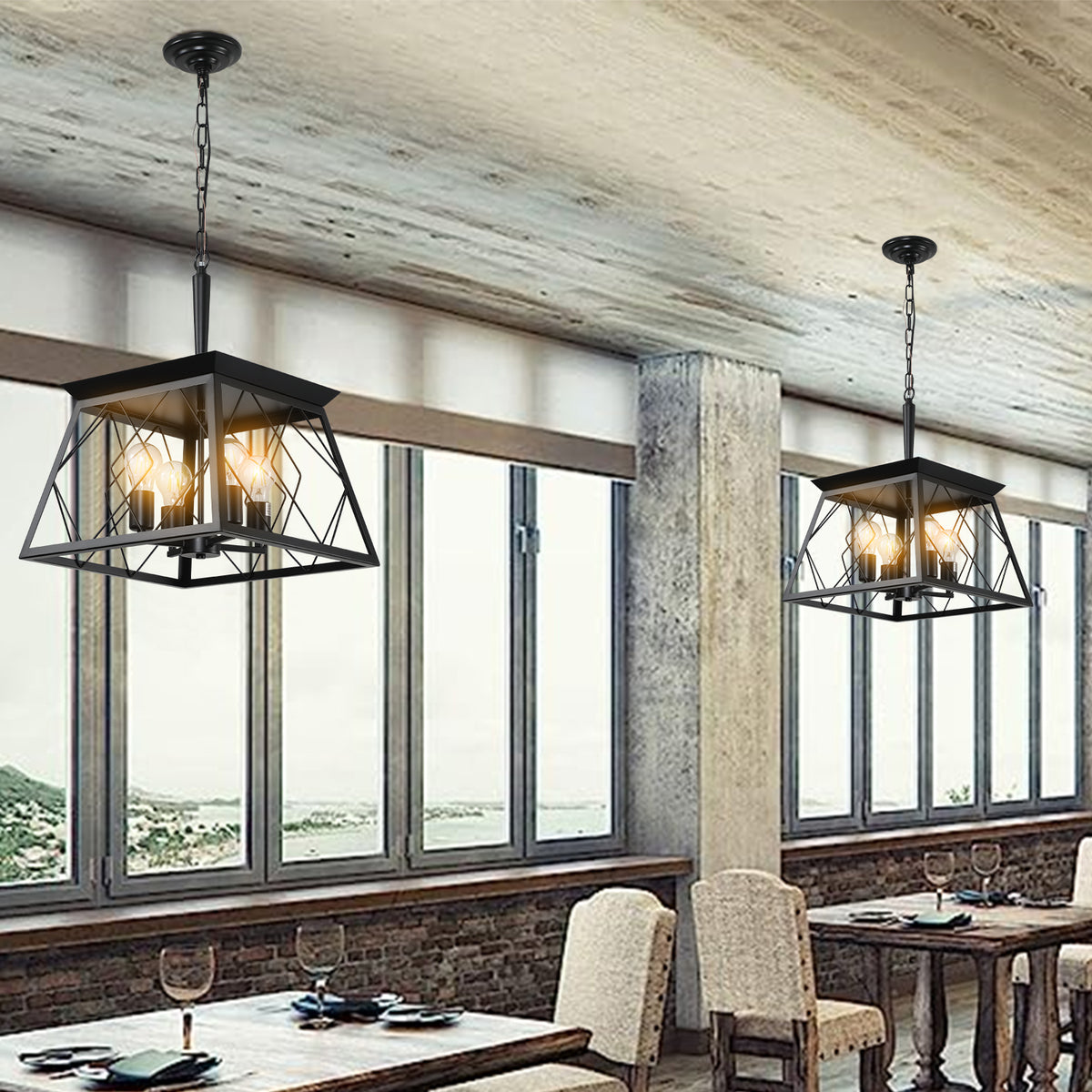 The Ironhart Industrial Cage Pendant Chandelier