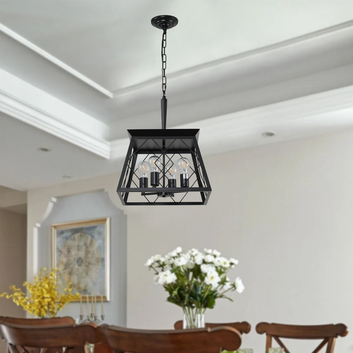 The Ironhart Industrial Cage Pendant Chandelier