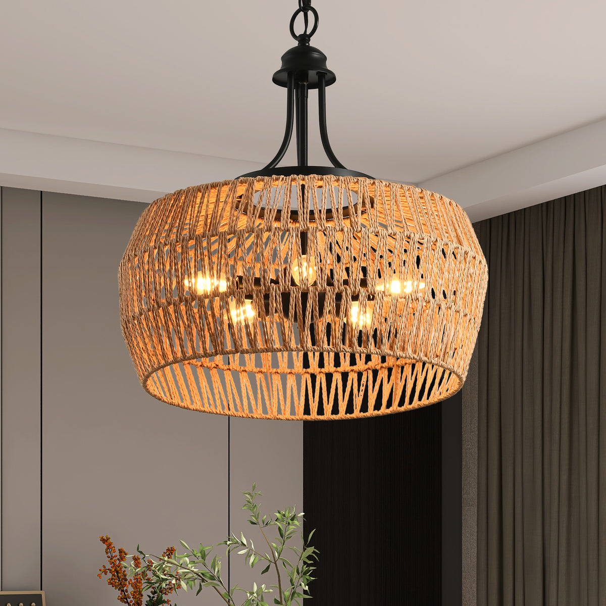 The Sable Jute Rope Pendant Light