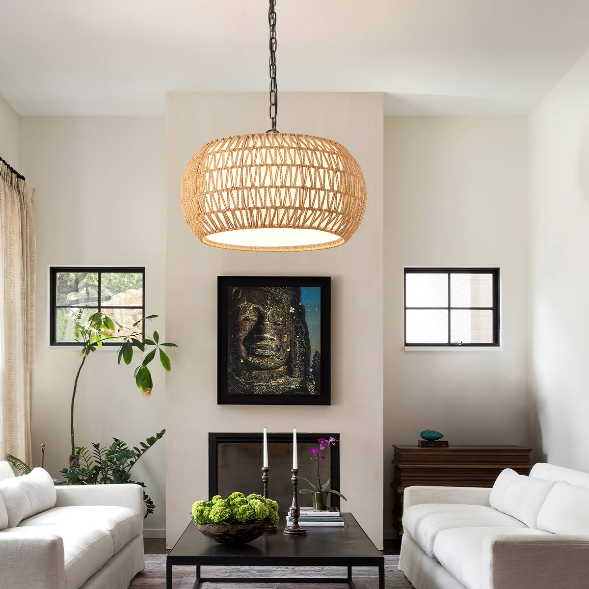 The Juniper Woven Jute Pendant Light