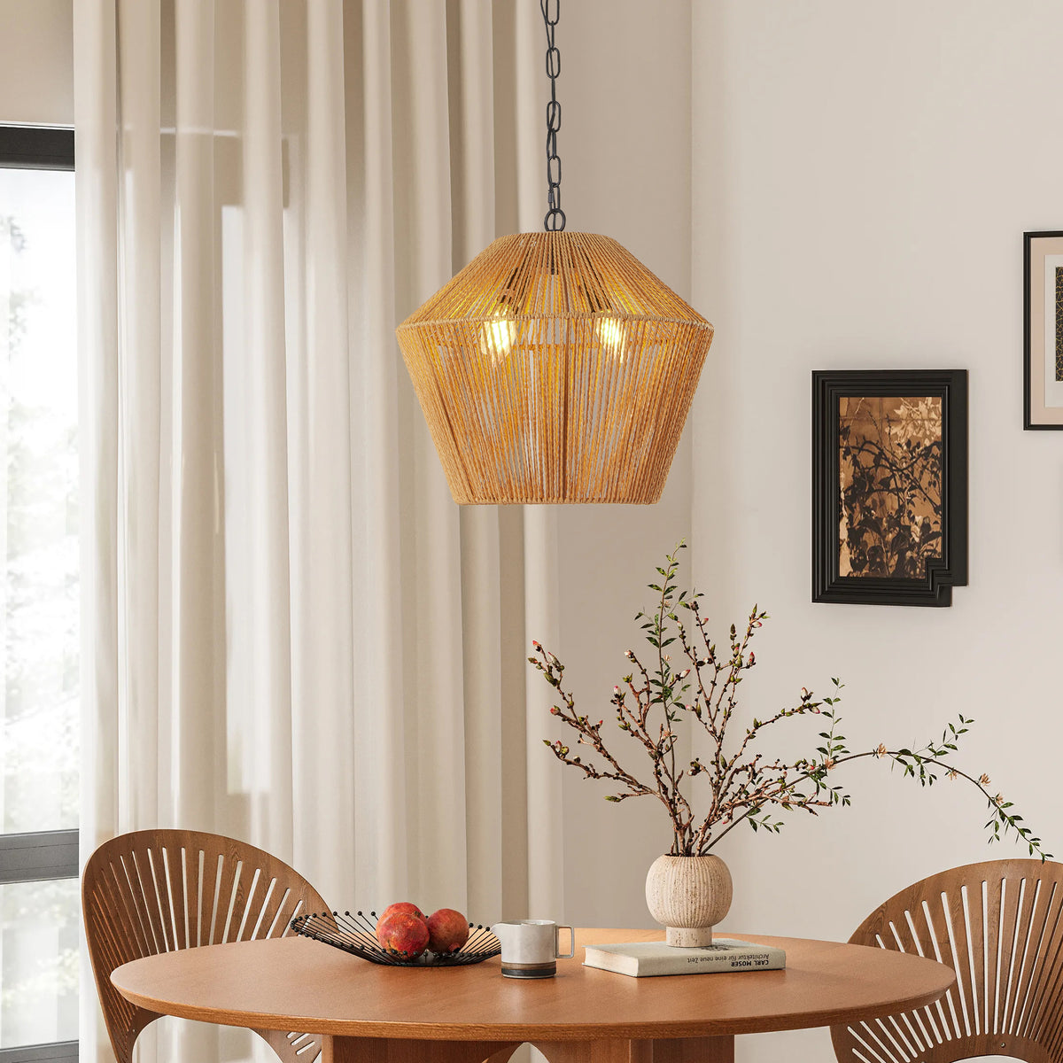 Handwoven Hemp Rope Pendant Light