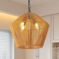Handwoven Hemp Rope Pendant Light