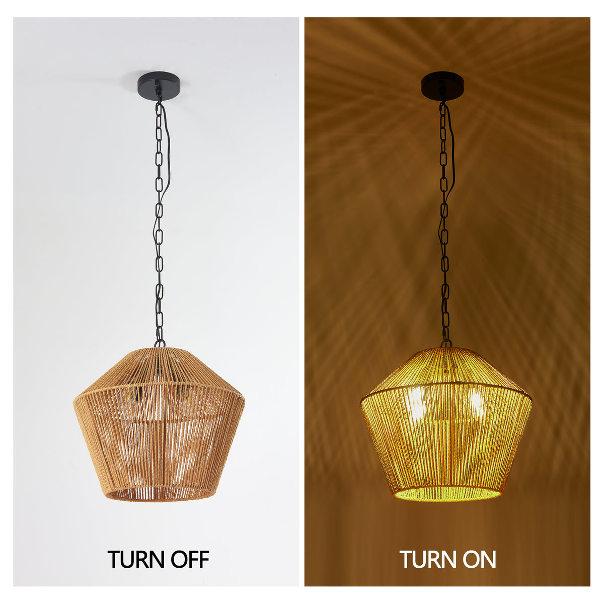 Handwoven Hemp Rope Pendant Light