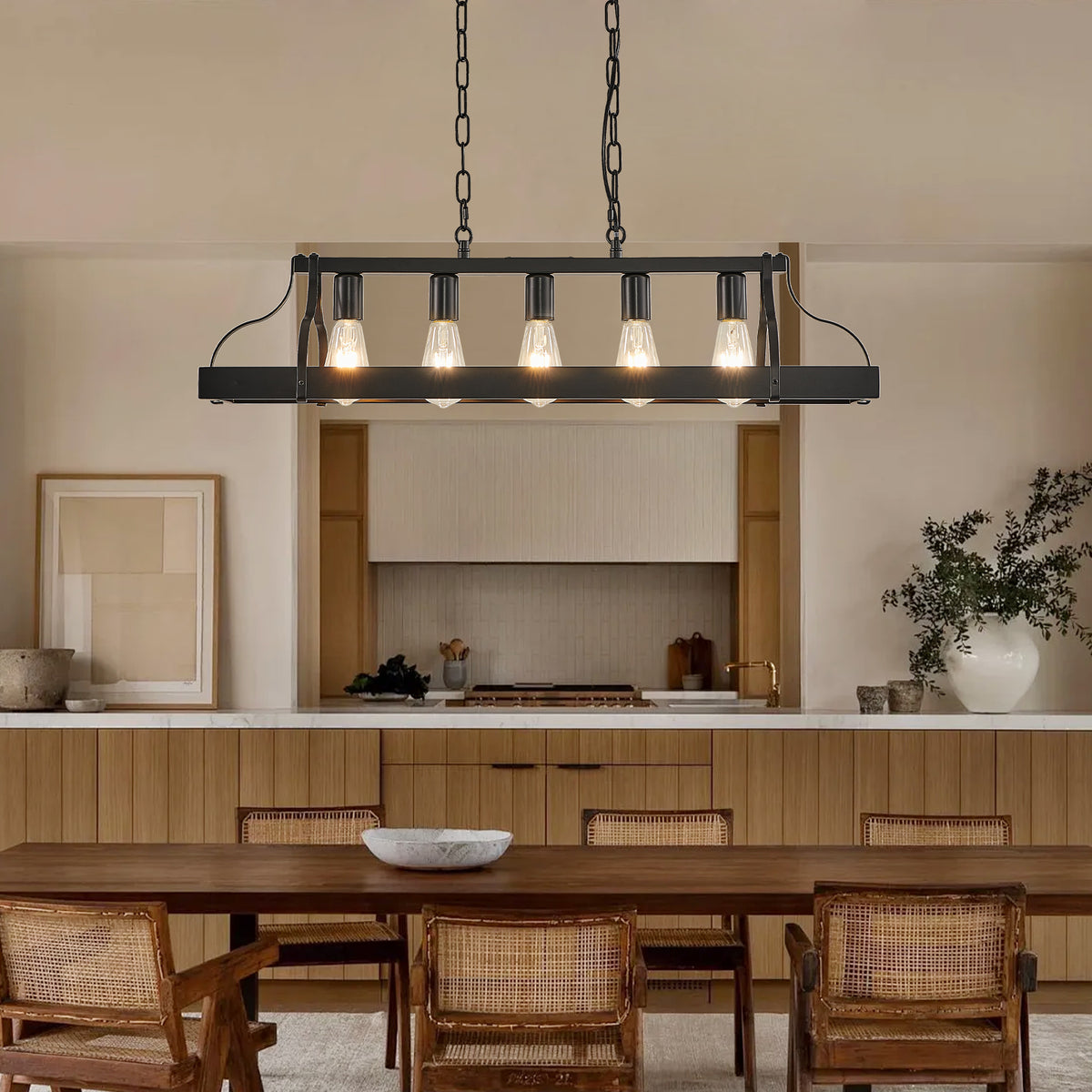 Industrial Farmhouse Linear Pendant Light
