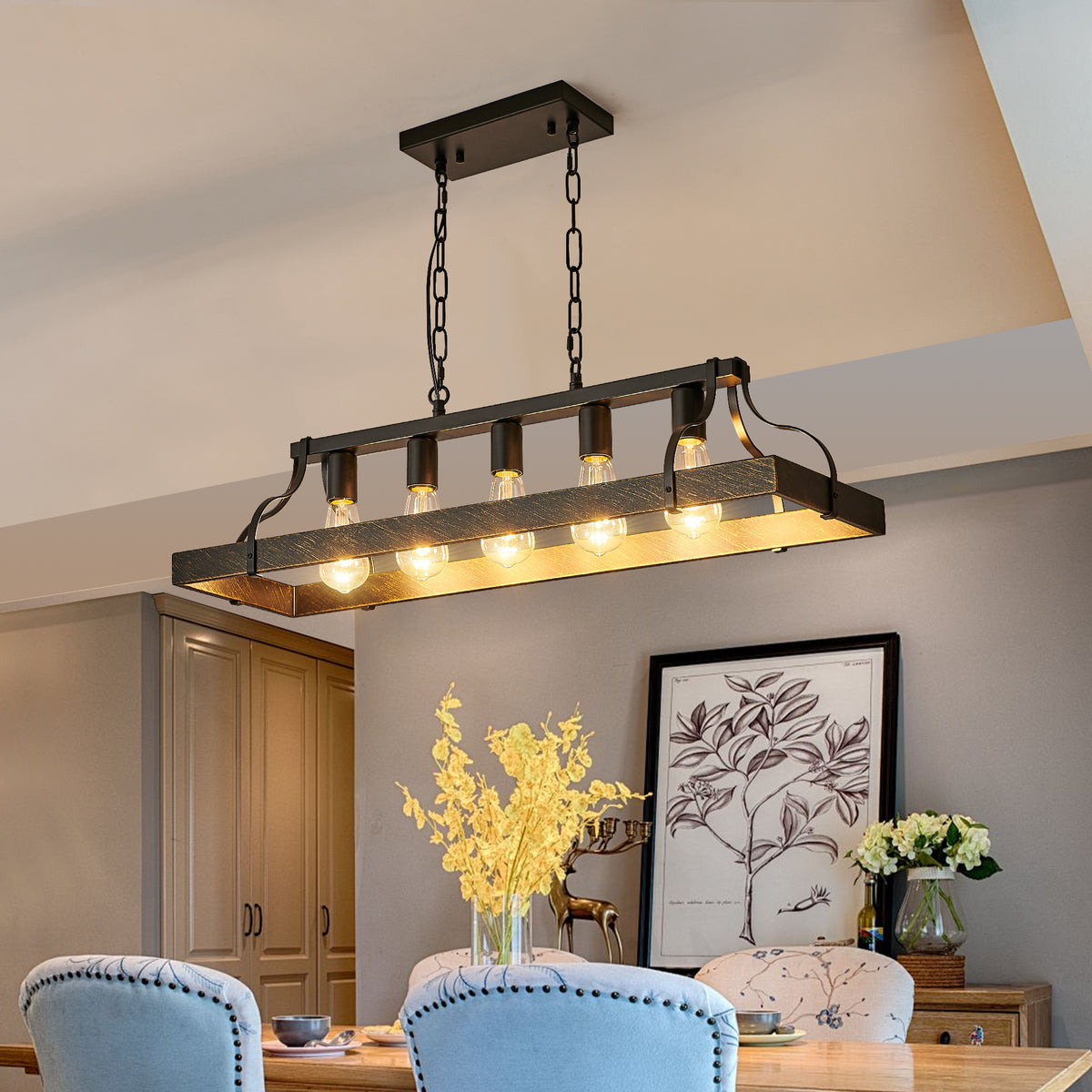 Industrial Farmhouse Linear Pendant Light