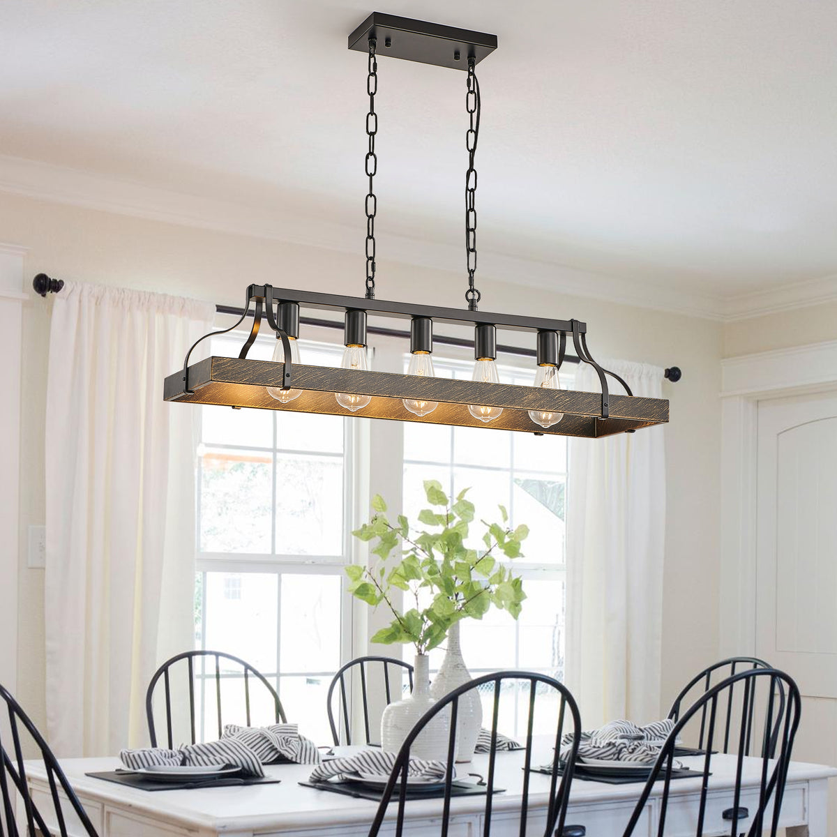 Industrial Farmhouse Linear Pendant Light