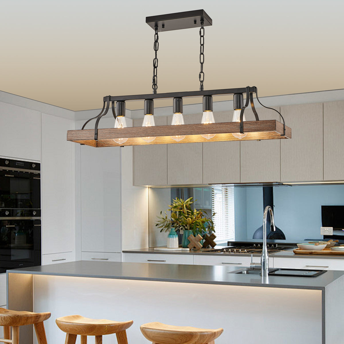 Industrial Farmhouse Linear Pendant Light