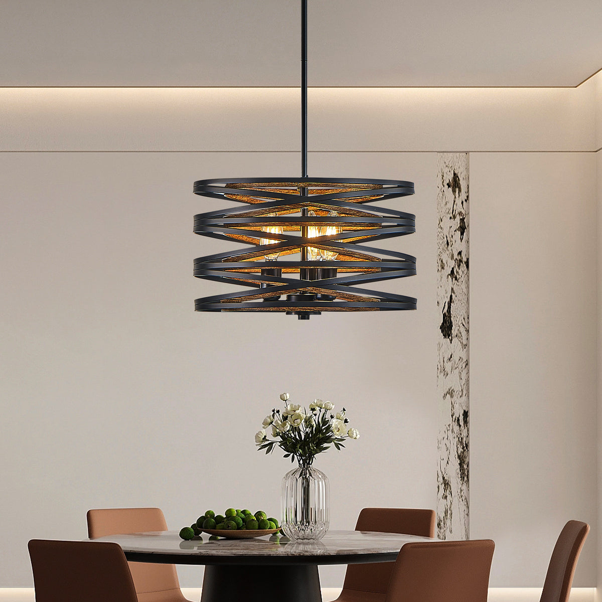 Rustic Industrial Cage Pendant Light
