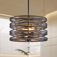 Rustic Industrial Cage Pendant Light