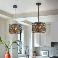 Rustic Industrial Cage Pendant Light