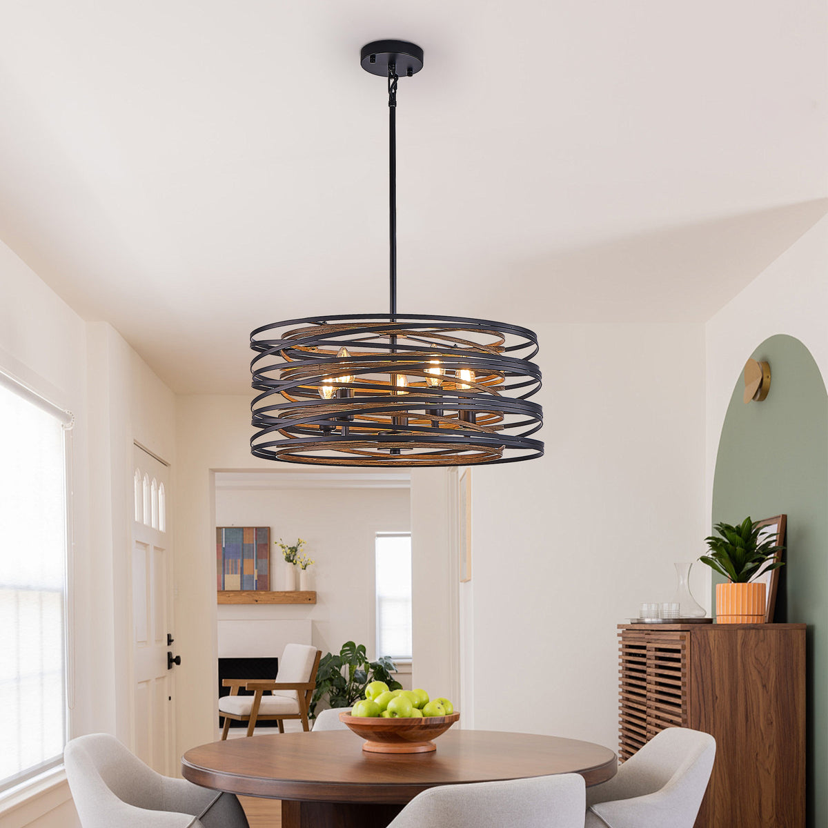 Rustic Industrial Cage Pendant Light