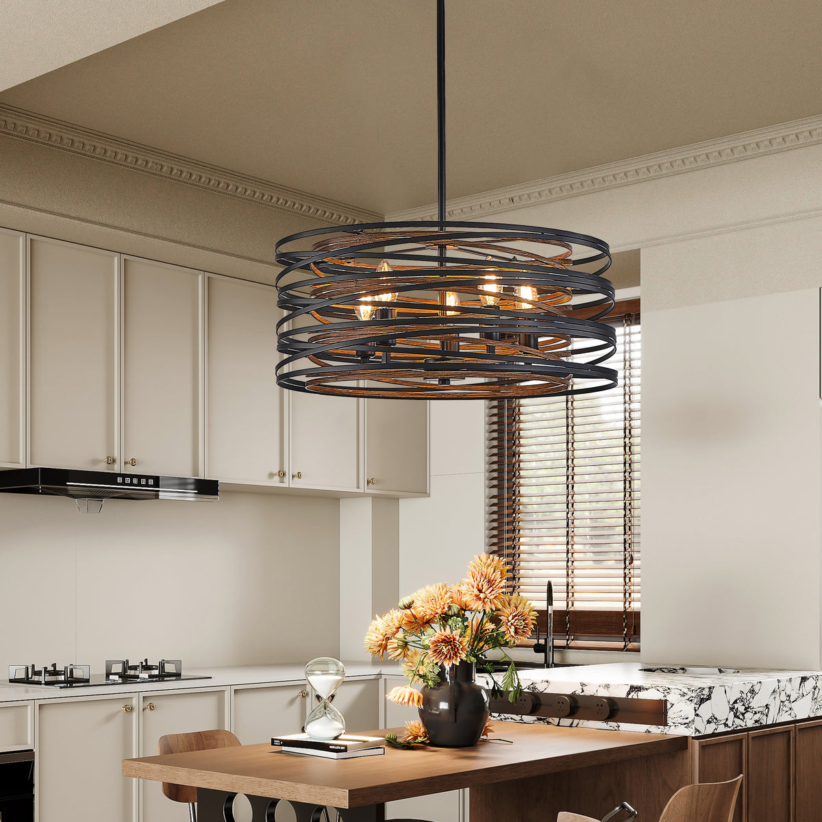 Rustic Industrial Cage Pendant Light