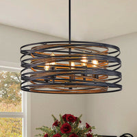 Rustic Industrial Cage Pendant Light