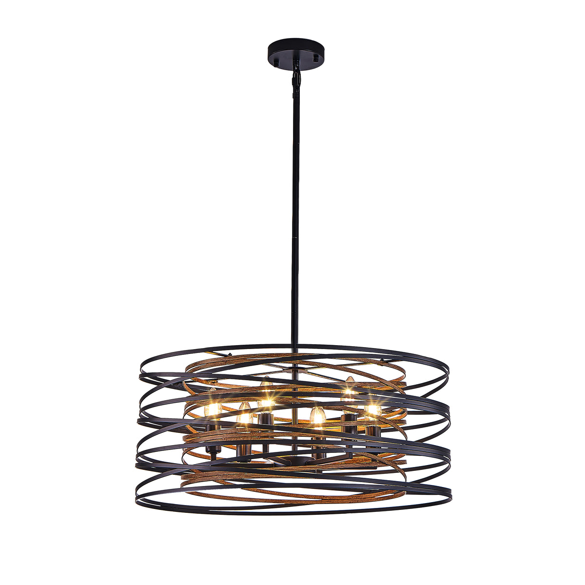 Rustic Industrial Cage Pendant Light