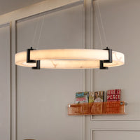 The Verona Marble-Finish Ring Pendant Light