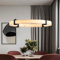 The Verona Marble-Finish Ring Pendant Light