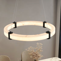 The Verona Marble-Finish Ring Pendant Light