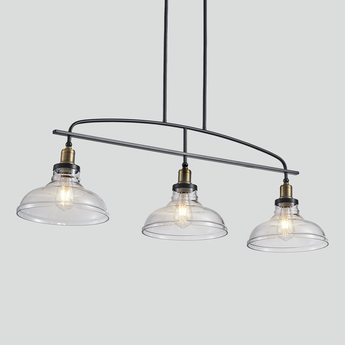 The Holbrook Industrial Glass Pendant Chandelier
