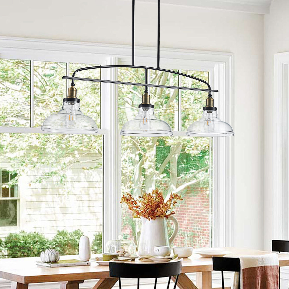 The Holbrook Industrial Glass Pendant Chandelier