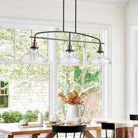 The Holbrook Industrial Glass Pendant Chandelier
