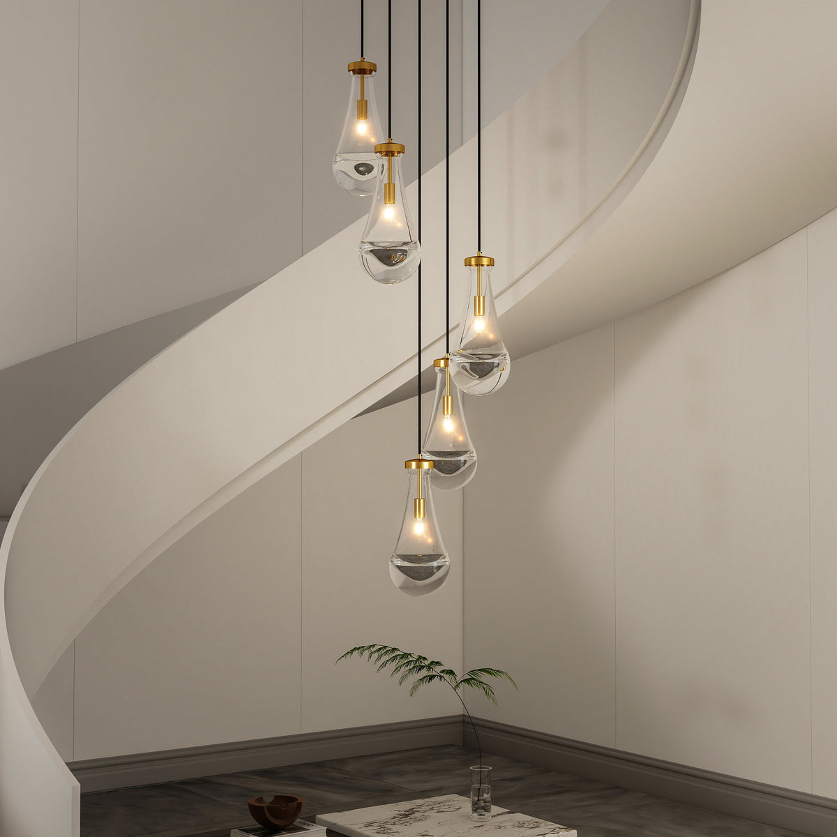 The Delacroix Raindrop Cluster Pendant Chandelier