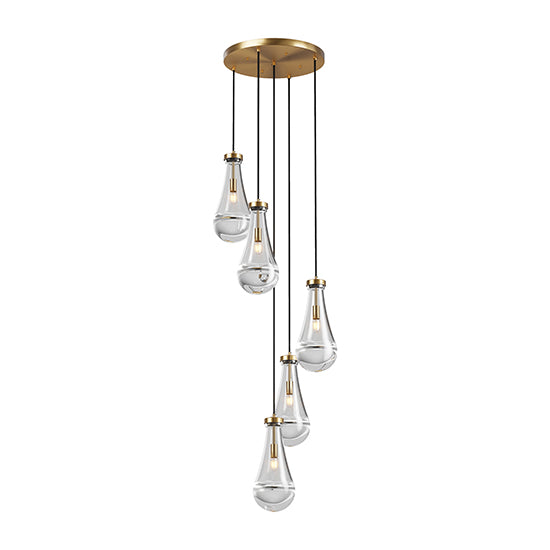 The Delacroix Raindrop Cluster Pendant Chandelier