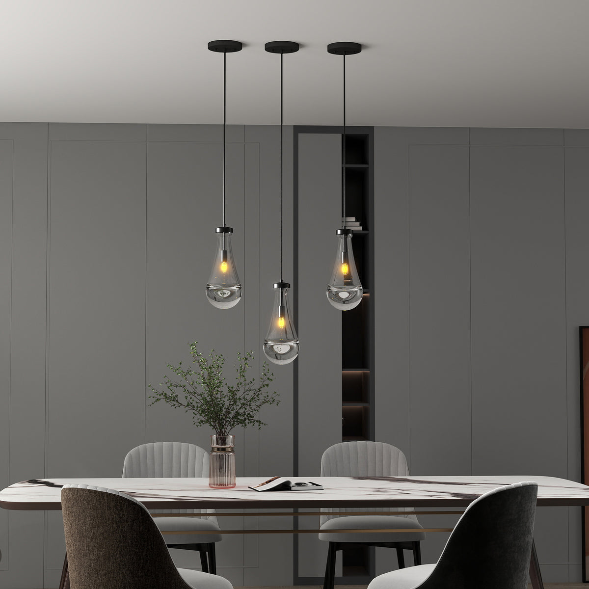 The Delacroix Raindrop Single Pendant Light