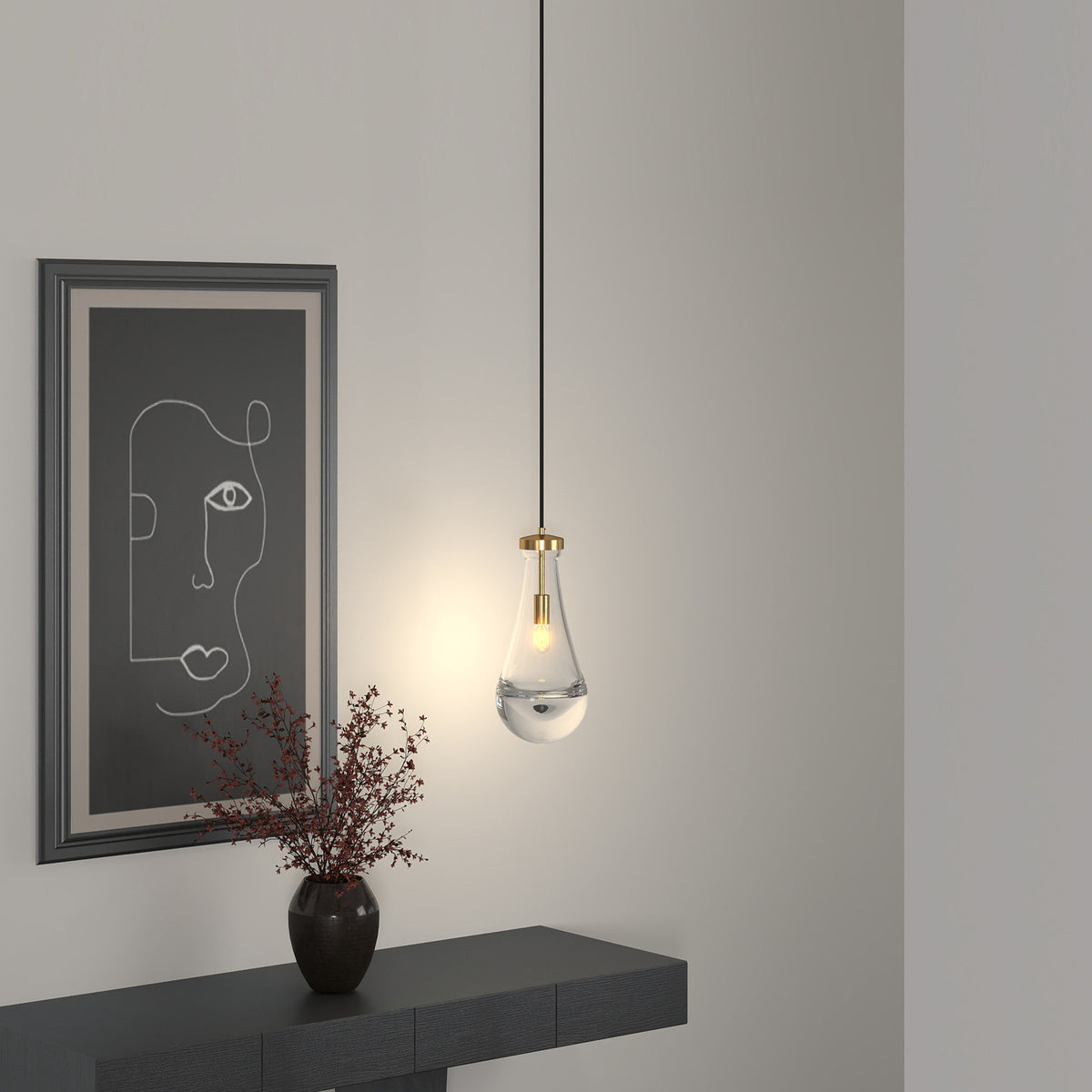 The Delacroix Raindrop Single Pendant Light