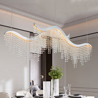 The Celestine Wave Crystal LED Chandelier
