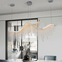 The Celestine Wave Crystal LED Chandelier