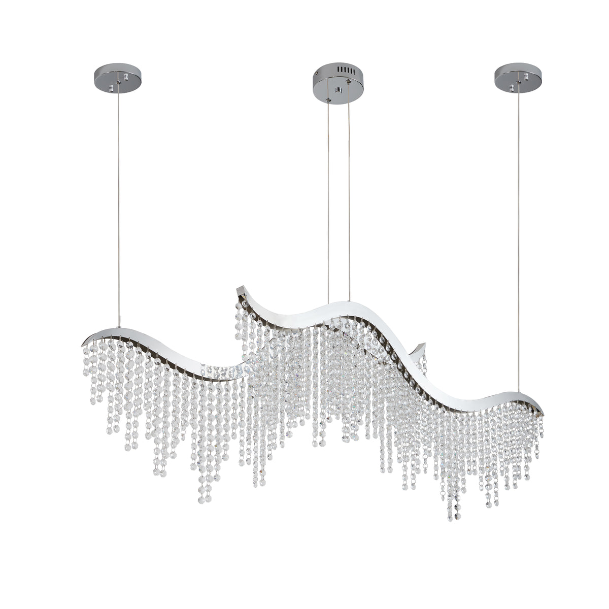 The Celestine Wave Crystal LED Chandelier