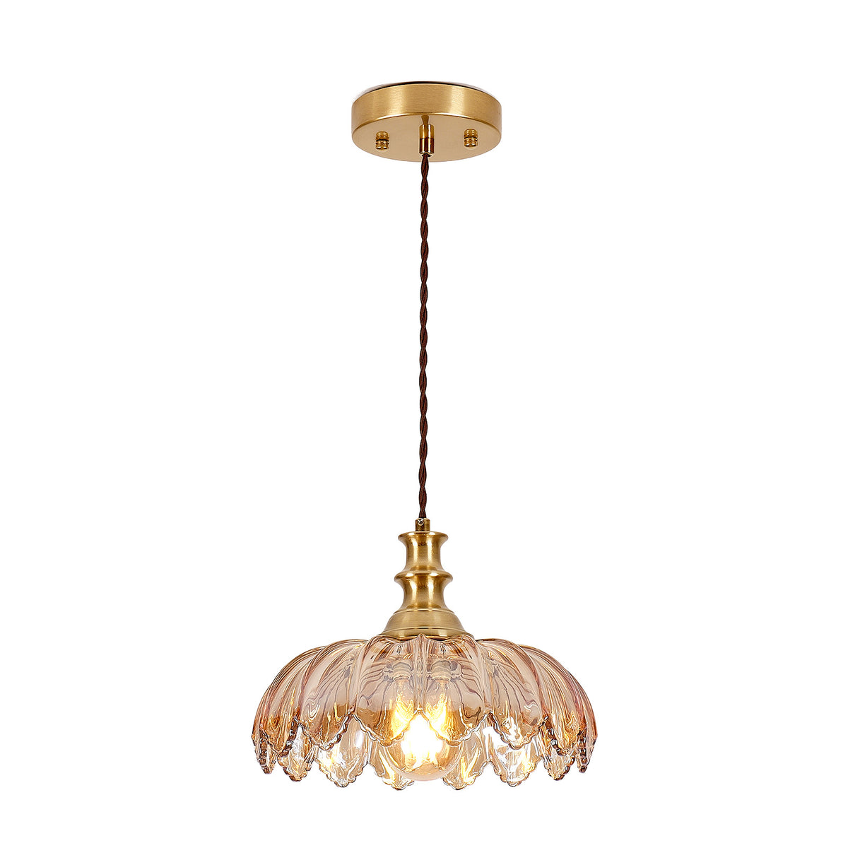 The Fenwick Vintage Floral Glass Pendant Light