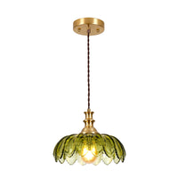The Fenwick Vintage Floral Glass Pendant Light
