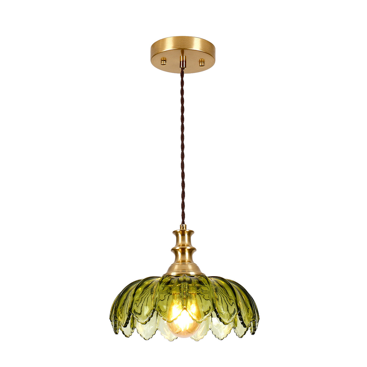 The Fenwick Vintage Floral Glass Pendant Light
